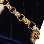 Chanel Navy Velvet Rhinestone Shoulder Bag 134747