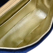 Chanel Navy Velvet Rhinestone Shoulder Bag 134747