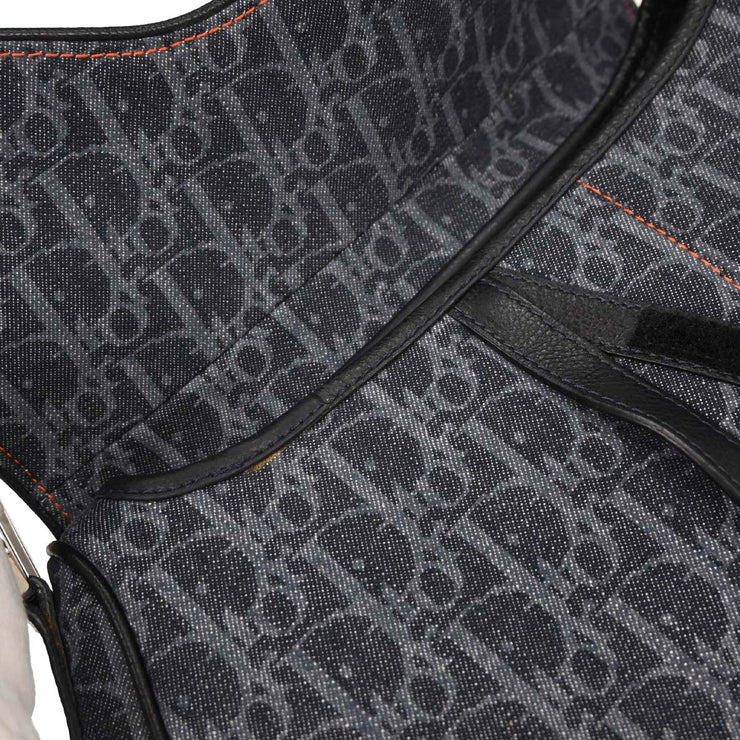 Christian Dior Navy Canvas Flight Trotter Saddle Handbag 06-RU-0095 134750