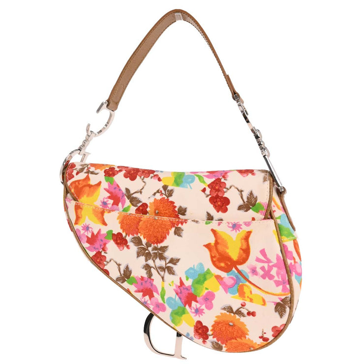 Christian Dior Multicolor Floral Saddle Handbag 06-RU-1015 134751