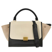 Celine Black White Trapeze 2way Handbag U-CU-0114 134753