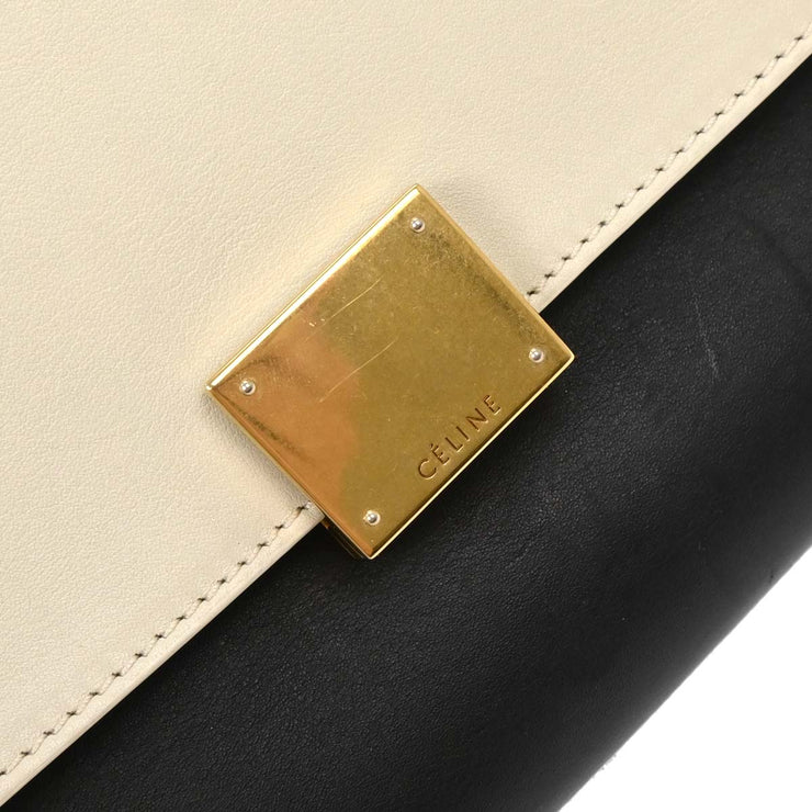 Celine Black White Trapeze 2way Handbag U-CU-0114 134753