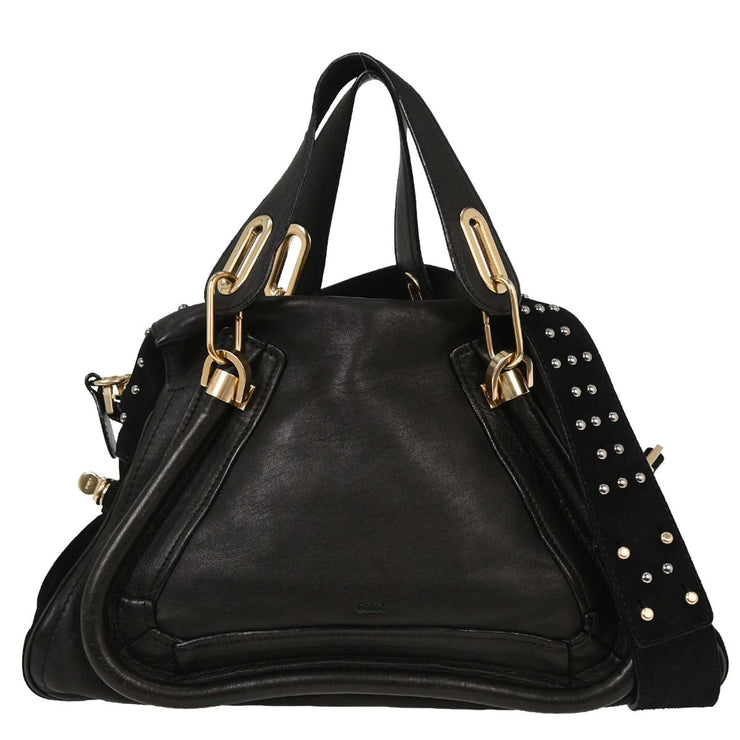 Chloe Black Suede Paraty 2way Handbag 04-12-50-65 B1HH4G 134754