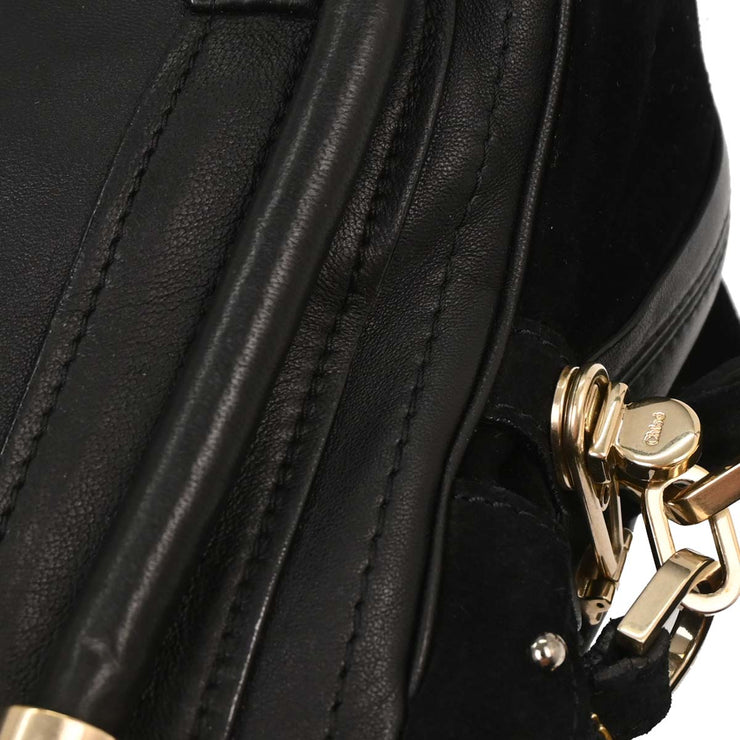 Chloe Black Suede Paraty 2way Handbag 04-12-50-65 B1HH4G 134754