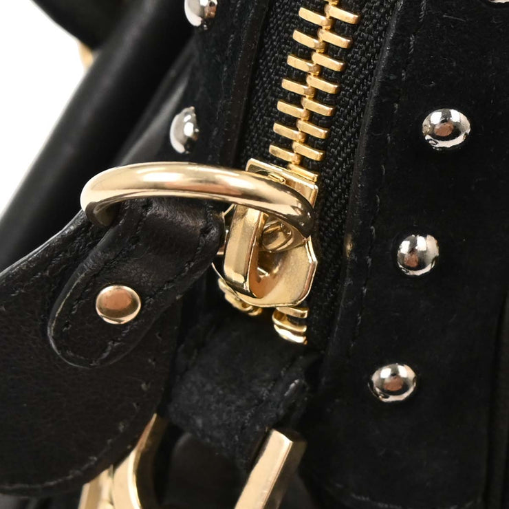 Chloe Black Suede Paraty 2way Handbag 04-12-50-65 B1HH4G 134754