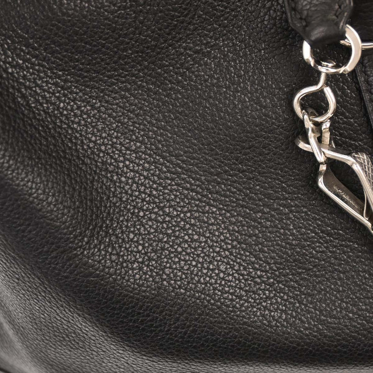 Hermes Black Evergrain Trim 38 Handbag PSquare:J79 134755
