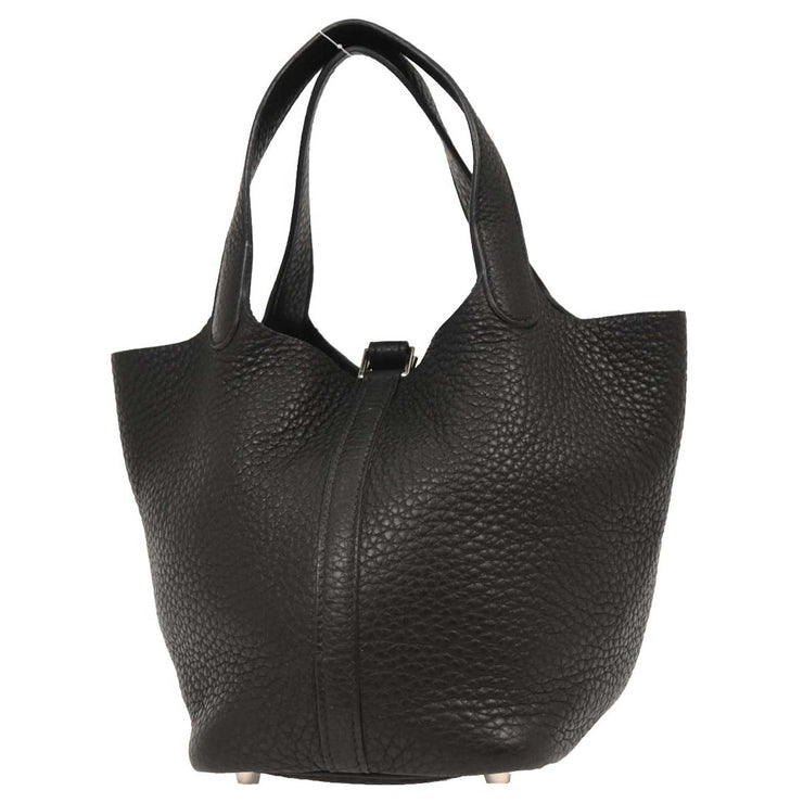 Hermes Black Taurillon Clemence Picotin Lock 18 PM Handbag COSquare:L 134757