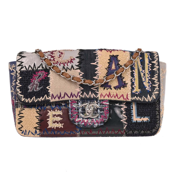 Chanel Multicolor Patchwork Single Flap Shoulder Bag 134760