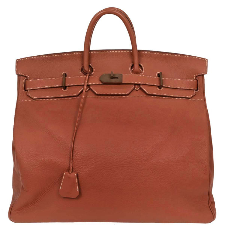 Hermes Brique Togo Haut a Courroies 50 Handbag 14MSquare:B 134762