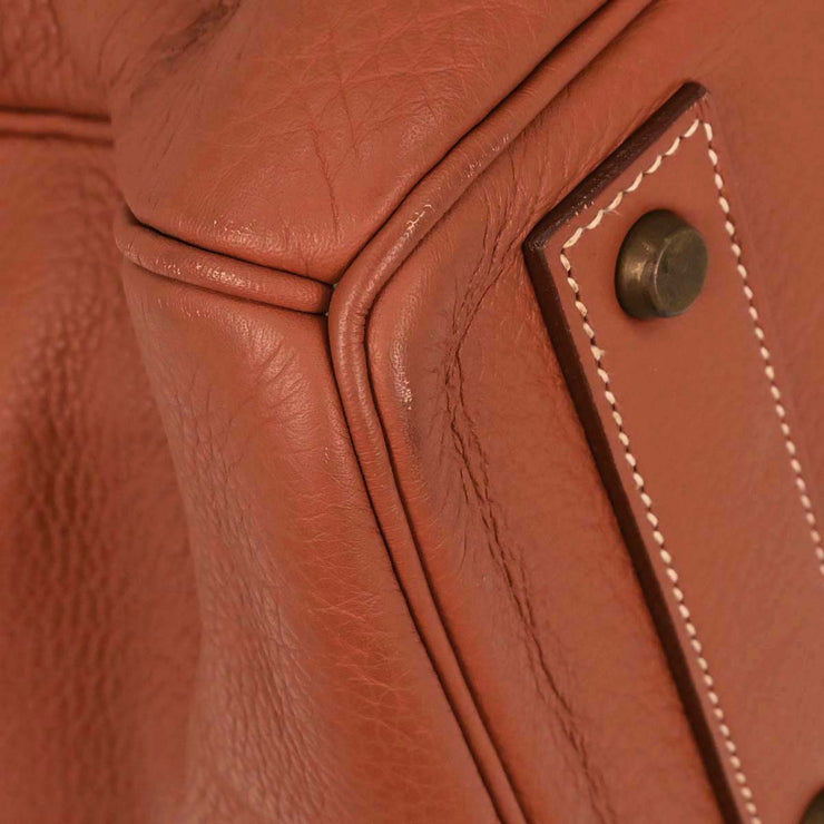 Hermes Brique Togo Haut a Courroies 50 Handbag 14MSquare:B 134762