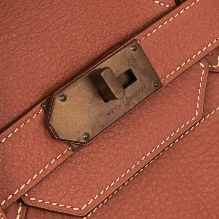 Hermes Brique Togo Haut a Courroies 50 Handbag 14MSquare:B 134762