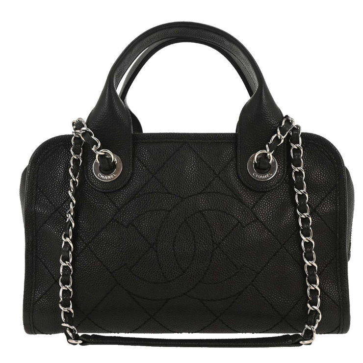 Chanel Black Calfskin Bowling Bag 134765
