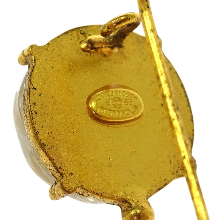 Chanel Piercing Earrings Clear Button 99P 134767