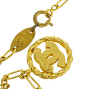 Chanel Medallion Pendant Necklace Rhinestone Gold 3438/1982 134769