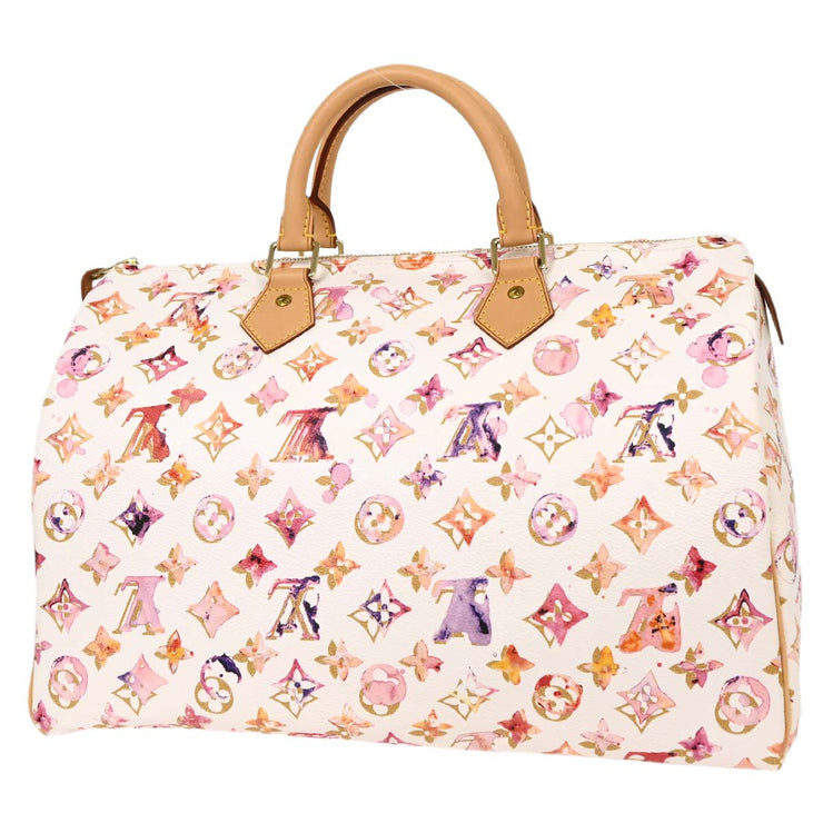 Louis Vuitton White Monogram Watercolor Speedy 35 Handbag M95752 SP1068 134776