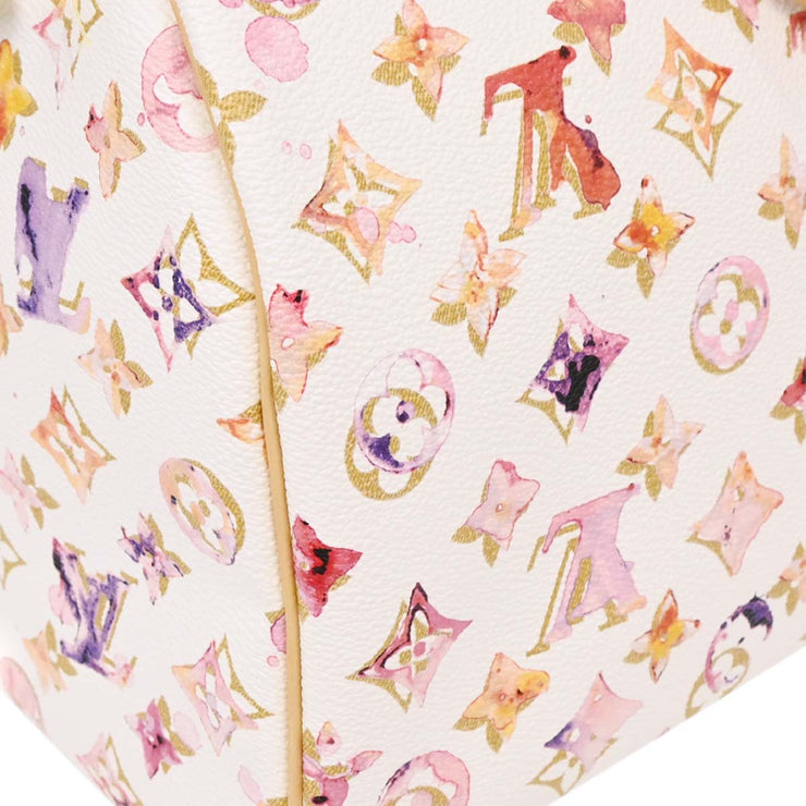 Louis Vuitton White Monogram Watercolor Speedy 35 Handbag M95752 SP1068 134776