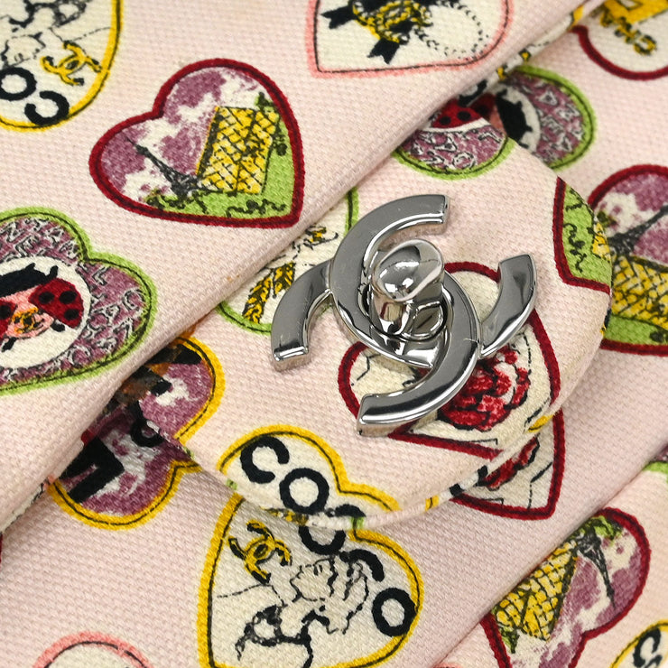 Chanel Pink Canvas Valentine Chain Shoulder Bag 134778