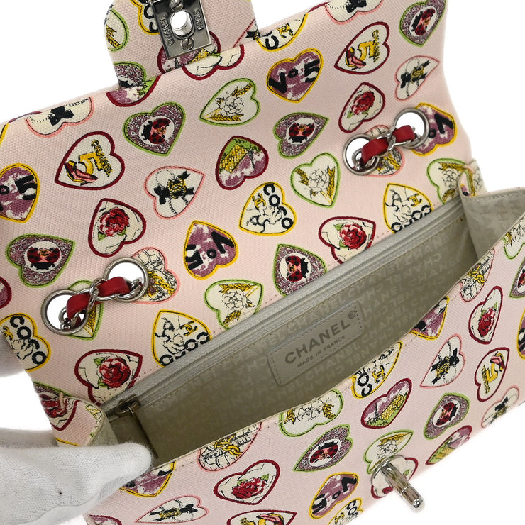 Chanel Pink Canvas Valentine Chain Shoulder Bag 134778