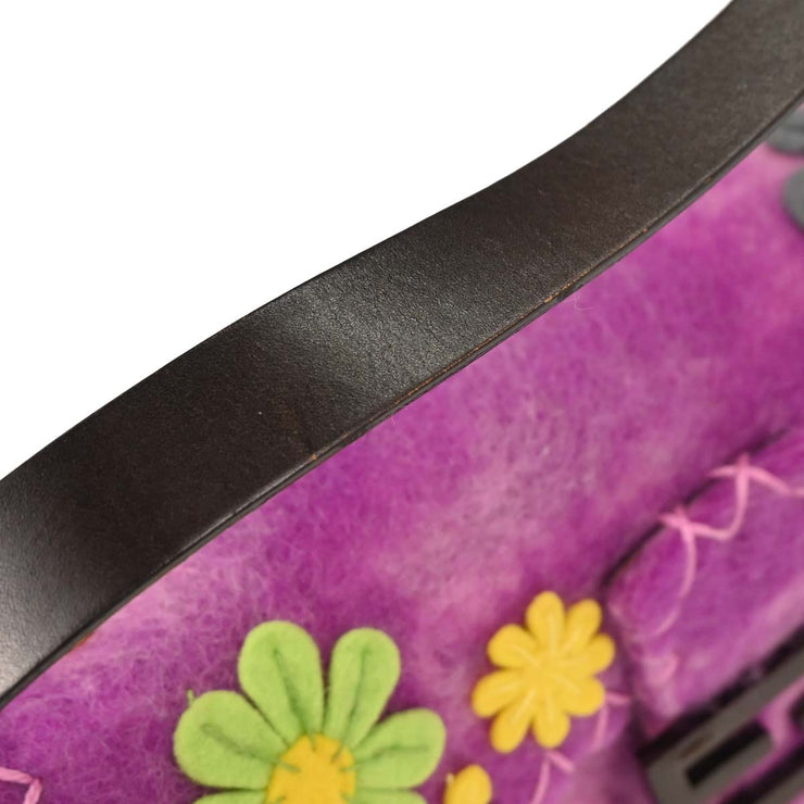 Fendi Purple Wool Floral Baguette Handbag 134782