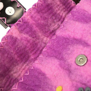 Fendi Purple Wool Floral Baguette Handbag 134782