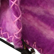 Fendi Purple Wool Floral Baguette Handbag 134782