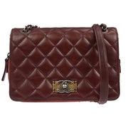 Chanel Bordeaux Calfskin Day Trip Flap Shoulder Bag 134828