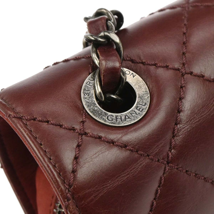 Chanel Bordeaux Calfskin Day Trip Flap Shoulder Bag 134828