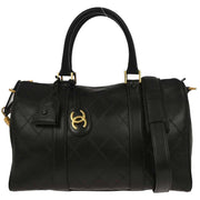 Chanel Black Lambskin Bicolore 2way Handbag 134838
