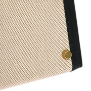 Hermes Beige Black Toile H Box Calf Kelly 28 Sellier 2way Handbag 30 Square:F 134840