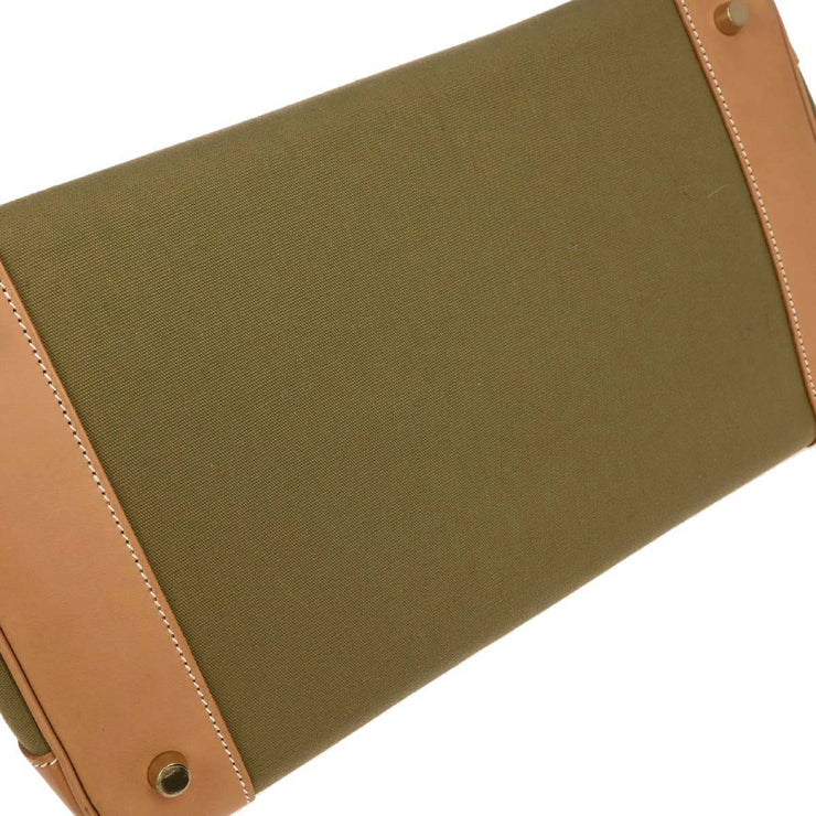 Hermes Khaki Natural Toile Officier Vache Birkin 35 Handbag 32E Square:M 134841