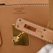 Hermes Khaki Natural Toile Officier Vache Birkin 35 Handbag 32E Square:M 134841