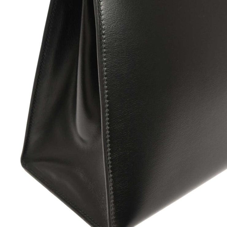 Hermes Black Box Calf Kelly 32 Sellier Handbag D Circle:L 134842