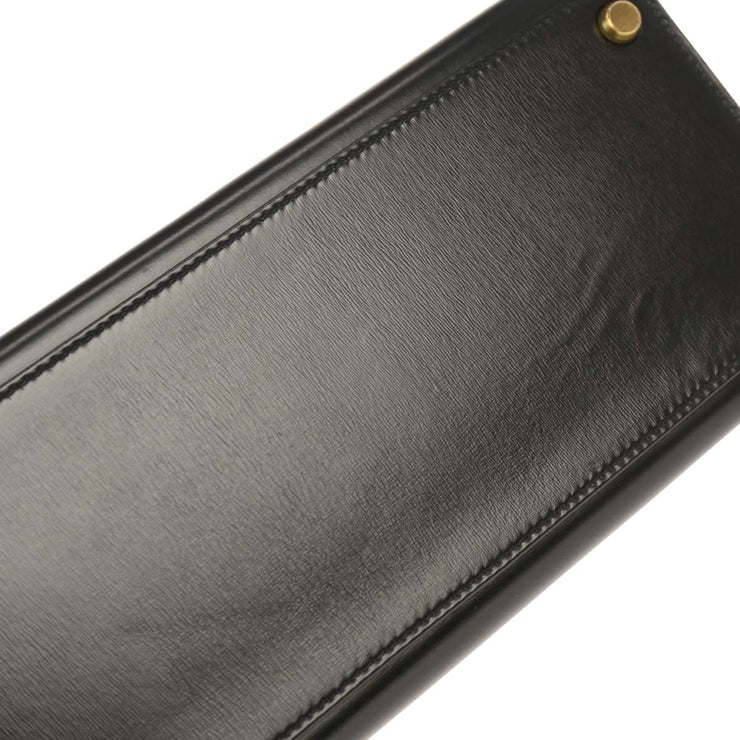 Hermes Black Box Calf Kelly 32 Sellier Handbag D Circle:L 134842