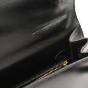 Hermes Black Box Calf Kelly 32 Sellier Handbag D Circle:L 134842