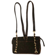 Chanel Brown Velvet Chain Backpack 134853
