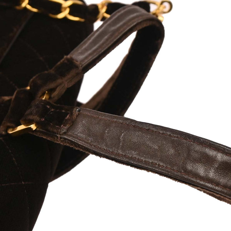 Chanel Brown Velvet Chain Backpack 134853