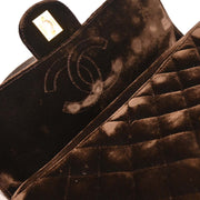 Chanel Brown Velvet Chain Backpack 134853