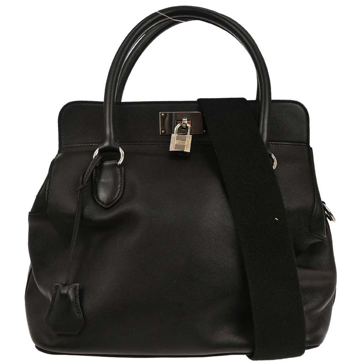 Hermes Black Swift Toolbox 26 2way Handbag 17 Square:R 134857