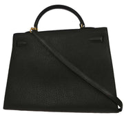 Hermes Black Ardennes Kelly 35 Sellier 2way Handbag 7 Circle:Z 134860
