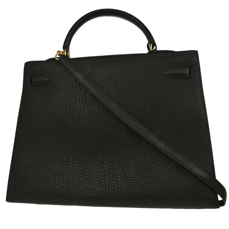 Hermes Black Ardennes Kelly 35 Sellier 2way Handbag 7 Circle:Z 134860