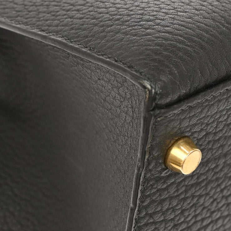 Hermes Black Ardennes Kelly 35 Sellier 2way Handbag 7 Circle:Z 134860