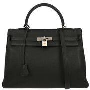 Hermes Black Taurillon Clemence Kelly 35 Retourne 2way Handbag 10 Square:G 134861