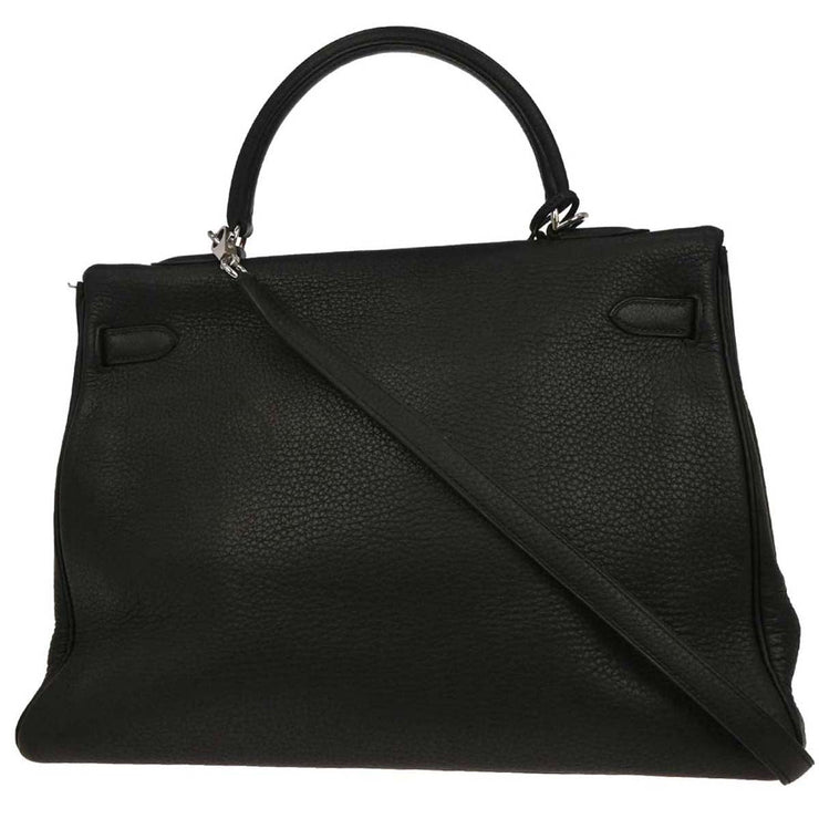 Hermes Black Taurillon Clemence Kelly 35 Retourne 2way Handbag 10 Square:G 134861