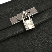 Hermes Black Taurillon Clemence Kelly 35 Retourne 2way Handbag 10 Square:G 134861
