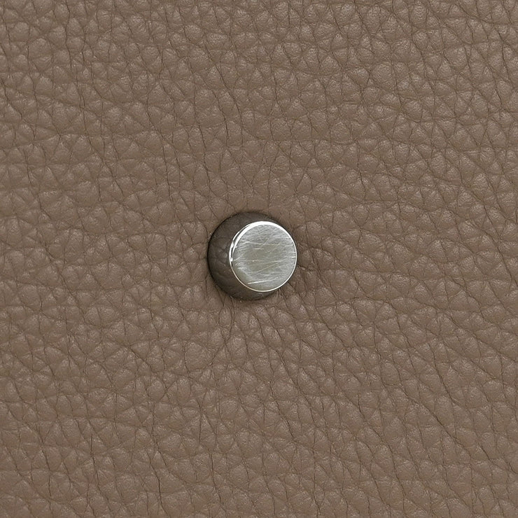 Hermes Etoupe Gray Taurillon Clemence Shoulder Kelly  Handbag 5 Square:L 134862