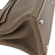 Hermes Etoupe Gray Taurillon Clemence Shoulder Kelly  Handbag 5 Square:L 134862