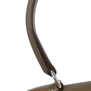 Hermes Etoupe Gray Taurillon Clemence Shoulder Kelly  Handbag 5 Square:L 134862
