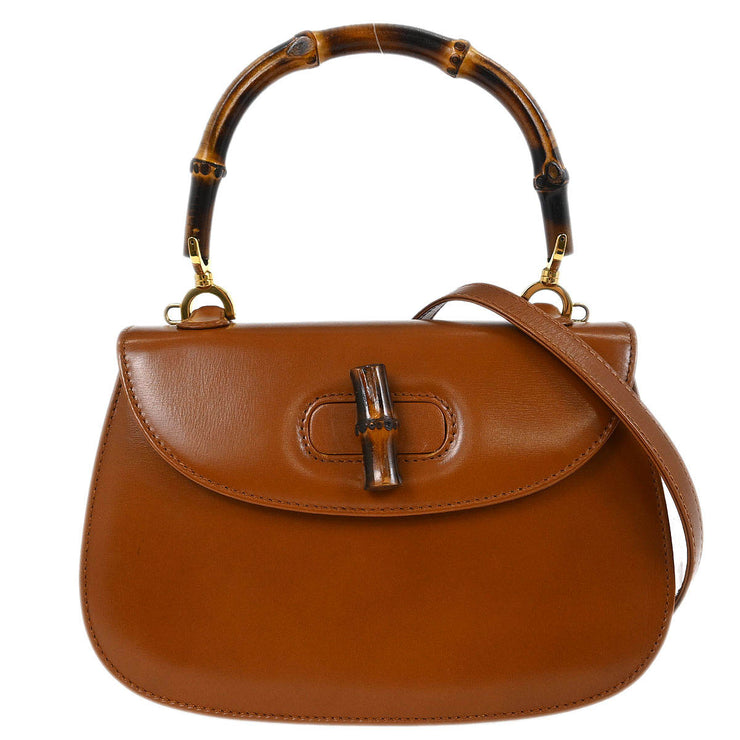 Gucci Brown Bamboo 2way Handbag 00020460188 134869