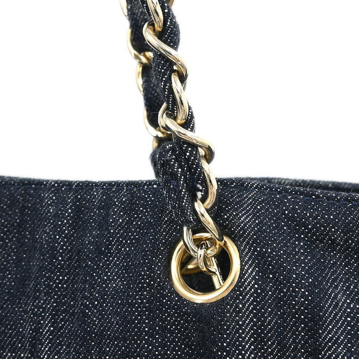 Chanel Navy Denim Night Flight Tote Handbag 134870