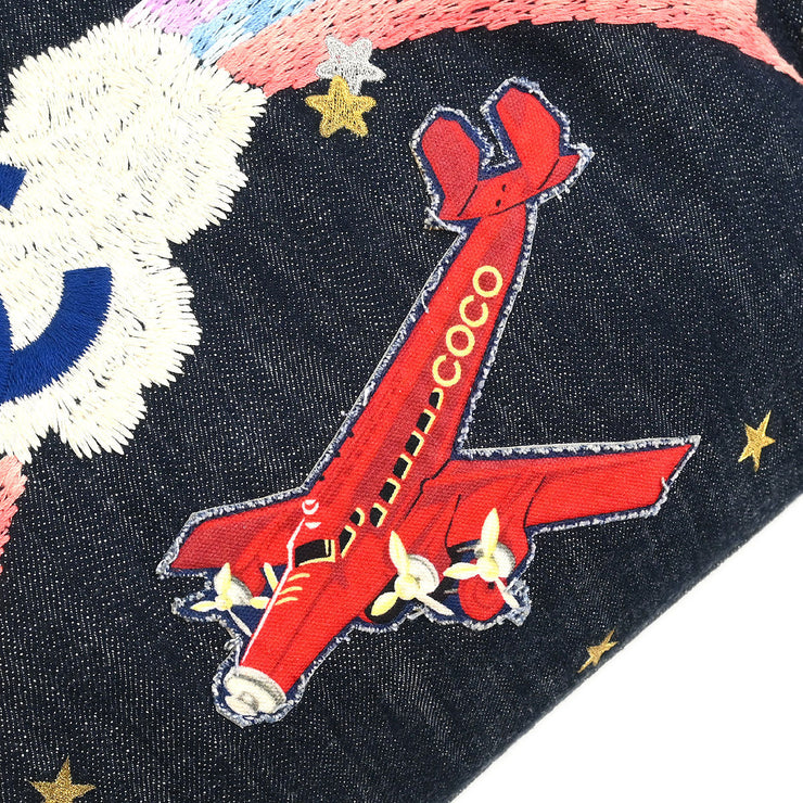 Chanel Navy Denim Night Flight Tote Handbag 134870